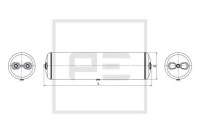 PE vzduchojem 60L 276x1108mm, 2+1 vývody + výpust