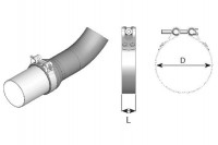 DINEX spona trubky výfuku 121-133mm