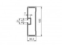 MARKWART zábrana proti podjetí - metráž,30x100mm, AL elox