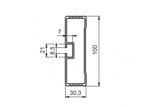 MARKWART zábrana proti podjetí - metráž,30x100mm, AL elox