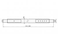 MARKWART tyč rozpěrná mezi lišty 2134-2540mm, šířka 42mm, průměr 24mm, zinek