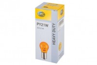HELLA žárovka kulatá baňka oranžová HD Z81 PY21W 21W 24V BAU15S