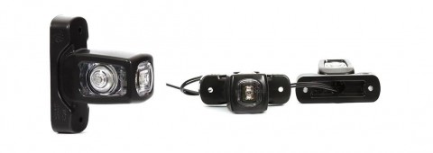 WAS světlo obrysové č/b LED 12/24V na gumě, hranaté