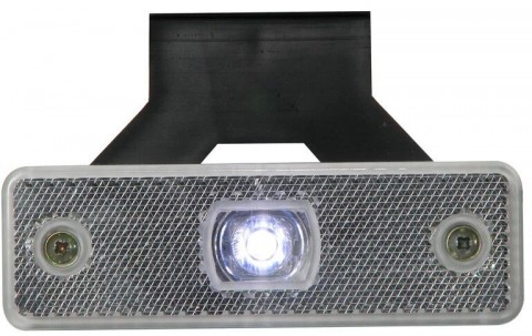 WAS pozička bílá LED, hranatá, pravoúh. držák