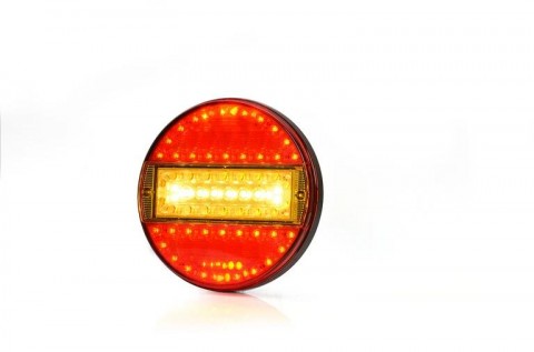 WAS světlo koncové LED kulaté, kabel 2m, zpátečka "hamburger"