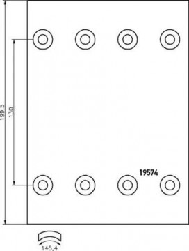 TEXTAR obložení brzdové BPW - 410x180 12,0mm