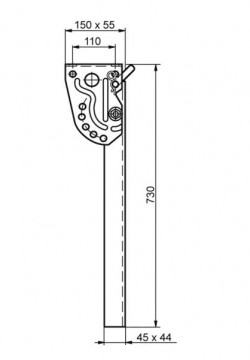 MARKWART držák zábrany boční 730mm