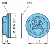 BPW víko náboje 135x2  ECO-P3 s těs.kroužkem