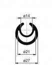 MARKWART tyč napínání boční plachty pr.27mm L=3100mm