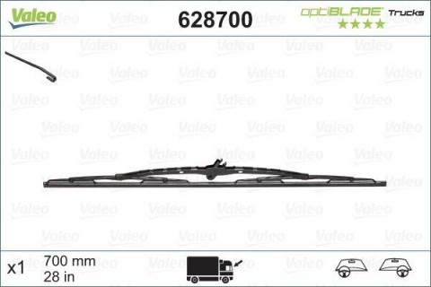 VALEO stěrač 700mm (28") adapter úzký, široký