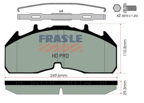 FRAS-LE desky brzdové SCANIA - Meritor (výřez uprostřed) - premium