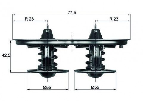 MAHLE termostat SCANIA 4, R 87/80°C GR/GRS-DUO s těsněním