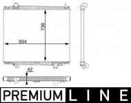 MAHLE chladič vodní MAN TGX Euro 6, bez rámu