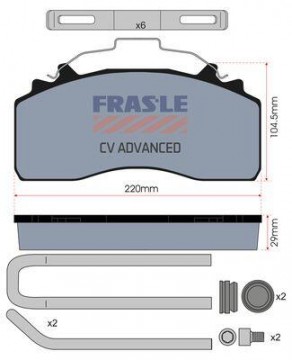 FRAS-LE desky brzdové MB Actros MP4, Arocs, Antos, EURO 6 (MAXX 22) - standard