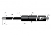 MARKWART vzpěra plynová 900N, délka 755mm, zdvih 350mm