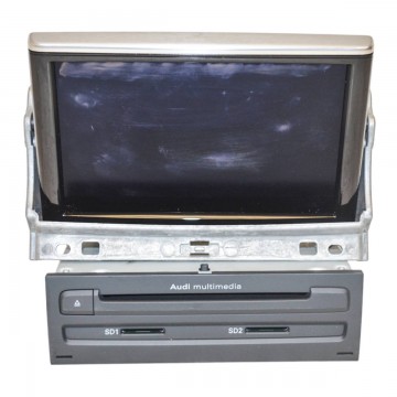 display + řídící jednotka multimédia AUDI A8 4H0 lift  4H0035748K 4H0857273 - poškr. disp.