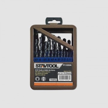 STAVTOOL vrtáky do kovu, 19 ks, 1-10mm