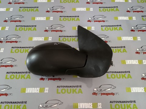 PRAVÉ MAN. ZRCÁTKO, PEUGEOT 206, ČERNÉ