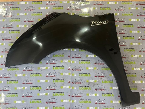 PŘEDNÍ BLATNÍK, CITROEN C4 PICASSO, ČERNÝ - EXYB, LEVÝ