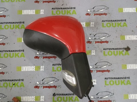PRAVÉ ELEKTRICKÉ ZRCÁTKO, PEUGEOT 207 OD-06, ČERVENÉ