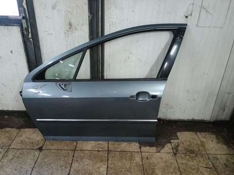 167. LEVÉ PŘEDNÍ DVEŘE PEUGEOT 407, ŠEDOMODRÉ OD-04